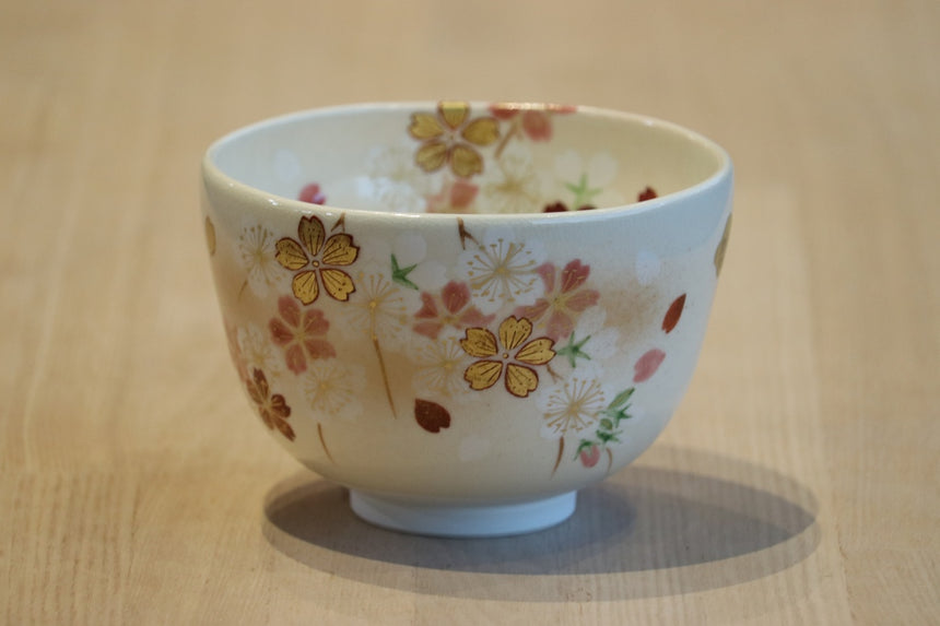 Limited Edition Matcha Bowl "Cherry Blossom" (a hand-painted) -shipping free