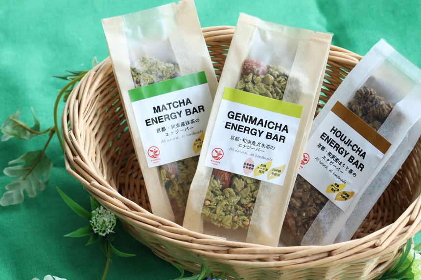 Tea energy bars (matcha / houjicha / genmaicha)