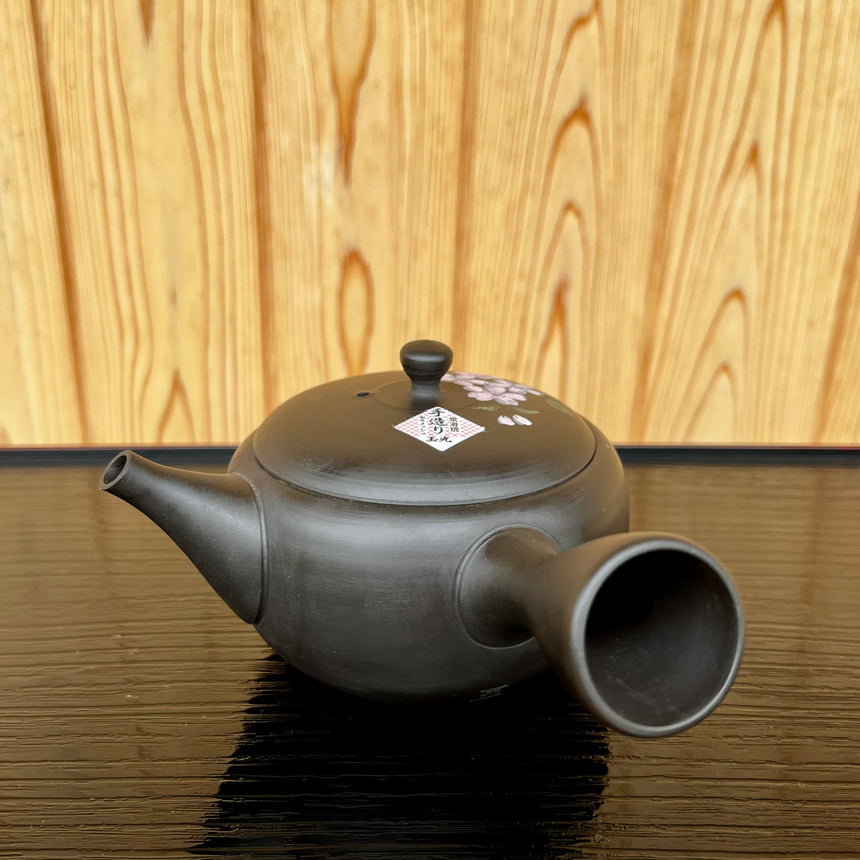 Kyusu Black Sakura (Traditional Japanese Teapot) - Handmade in Tokoname